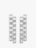 Swarovski Millenia Octagon Cut Crystal Long Rhodium Plated Earrings, Silver