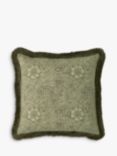 William Morris At Home Marigold Square Cushion, Olive