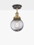 Industville Brooklyn Outdoor/Bathroom Flush Mount Glass Globe Ceiling Light