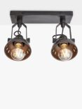 Industville Swivel Double Spotlight Flush Ceiling/Wall Light, Pewter