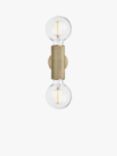 Industville Knurled Edison Double Wall Light, Brass