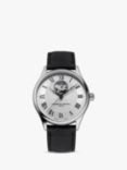 Frederique Constant FC-310MC5B6 Men's Classics Automatic Heart Beat Moonphase Leather Strap Watch, Black/Silver