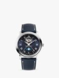 Frederique Constant FC-335MCNW4P26 Men's Classics Automatic Heart Beat Moonphase Leather Strap Watch, Blue