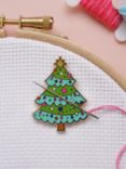 Caterpillar Cross Stitch Christmas Tree Needle Minder