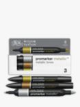 Winsor & Newton Promarker, Metallic Tones, Pack of 3