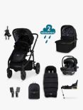 Cosatto Wow 3 Carrycot, Pushchair, Acorn i-Size Car Seat and Base with Accessories Everything Bundle, Silhouette