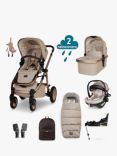 Cosatto Wow 3 Carrycot, Pushchair, Acorn i-Size Car Seat and Base with Accessories Everything Bundle, Whisper