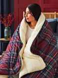 Night Lark Classic Tartan Cosy Sherpa Throw, Multi