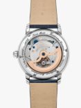 Frederique Constant FC-718NWM4H6 Men's Classic World Timer Manufacture Automatic Leather Strap Watch, Blue