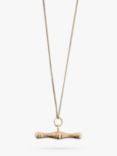 L & T Heirlooms Second Hand 9ct Yellow Gold T-Bar Pendant Necklace, Gold
