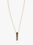L & T Heirlooms Second Hand 9ct Yellow Gold Diamond Bar Pendant Necklace