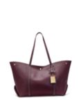 Lauren Ralph Lauren Emerie Leather Large Tote Bag, Pinot Noir