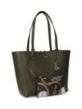 Lauren Ralph Lauren Faux Leather Reversible Tote Bag, Olive/Voyage