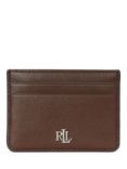 Lauren Ralph Lauren Leather Slim Card Holder, Dark Mahogany