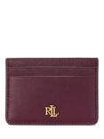 Lauren Ralph Lauren Leather Slim Card Holder, Pinot Noir