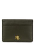 Lauren Ralph Lauren Leather Slim Card Holder, Dark Olive