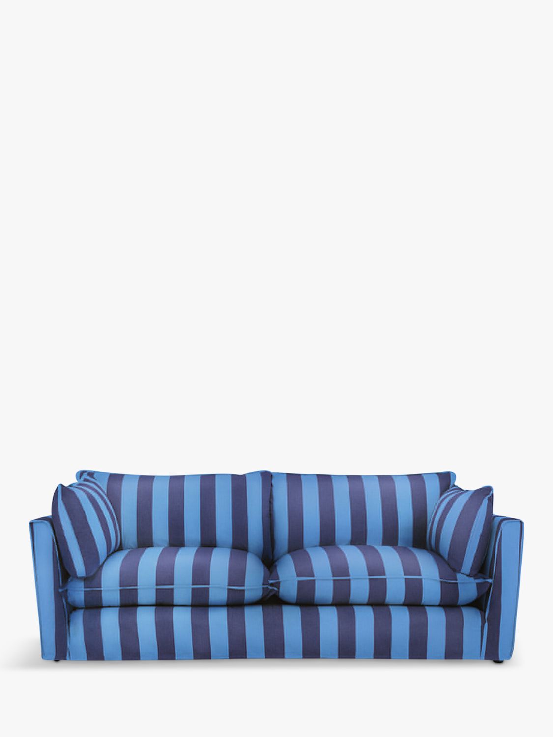 Cocobella Range, John Lewis x Sophie Conran Cocobella Large Sofa, Light Leg, Coastal Blue Stripe