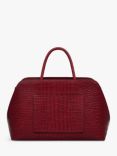 Radley Liverpool Street Icon Leather Croc Effect Abstract Floral Medium Zip Top Grab Bag, Cranberry/Multi