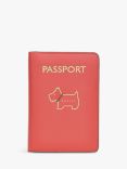 Radley Heritage Dog Outline Leather Passport Holder, Lava