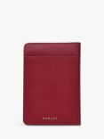 Radley Heritage Dog Outline Leather Passport Cover, Cranberry