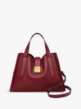 Radley Sloane Street Leather Medium Zip Top Grab Bag, Cranberry