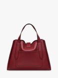 Radley Sloane Street Leather Medium Zip Top Grab Bag, Cranberry