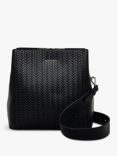 Radley Dukes Place Icon Leather Weave Triple Compartment Shoulder Bag, Black