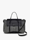 Radley The Chancery Leather Herringbone Medium Flapover Grab Bag, Black