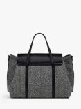 Radley The Chancery Leather Herringbone Medium Flapover Grab Bag, Black