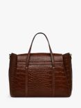 Radley The Chancery Leather Croc Effect Medium Flapover Grab Bag, Walnut