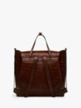 Radley The Chancery Leather Croc Effect Medium Flapover Backpack, Walnut