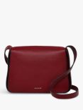 Radley Westwell Lane Leather Medium Flapover Crossbody Bag, Cranberry