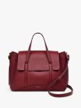 Radley The Chancery Leather Medium Flapover Grab Bag, Cranberry