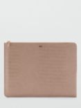 Mango Leonor Crocodile Effect Faux Leather Laptop Case, Light Pastel Brown