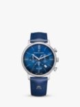 Maurice Lacroix EL1098-SS001-410-4 Men's Eliros Chronograph Date Leather Strap Watch, Blue