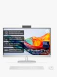 HP 27-cr1003na All-in-One Desktop PC, Intel Core Ultra 7 Processor, 8GB RAM, 512GB SSD, 27" Full HD, Shell White