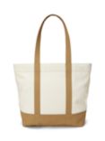 Polo Ralph Lauren Western Bear Cotton Canvas Tote Bag, Ecru/Tan