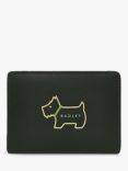 Radley Heritage Dog Outline Leather Small Travel Card Holder, Racing Green