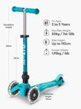 Micro Scooters Foldable Mini LED Scooter, Blue