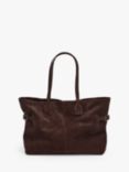 Flattered Lesley Suede Tote Bag, Chocolate