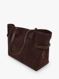 Flattered Lesley Suede Tote Bag, Chocolate