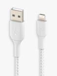 Belkin BoostCharge Braided Lightning to USB-A Cable, 2m, White