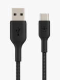 Belkin BoostCharge Braided USB-A to USB-C Cable, 1m, Black