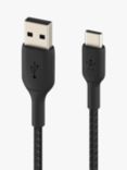 Belkin BoostCharge Braided USB-A to USB-C Cable, 1m, Black