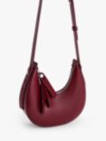 CHARLES & KEITH Carey Crescent Faux Leather Hobo Bag, Burgundy