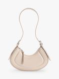 CHARLES & KEITH Petra Faux Leather Curved Shoulder Bag, Oat