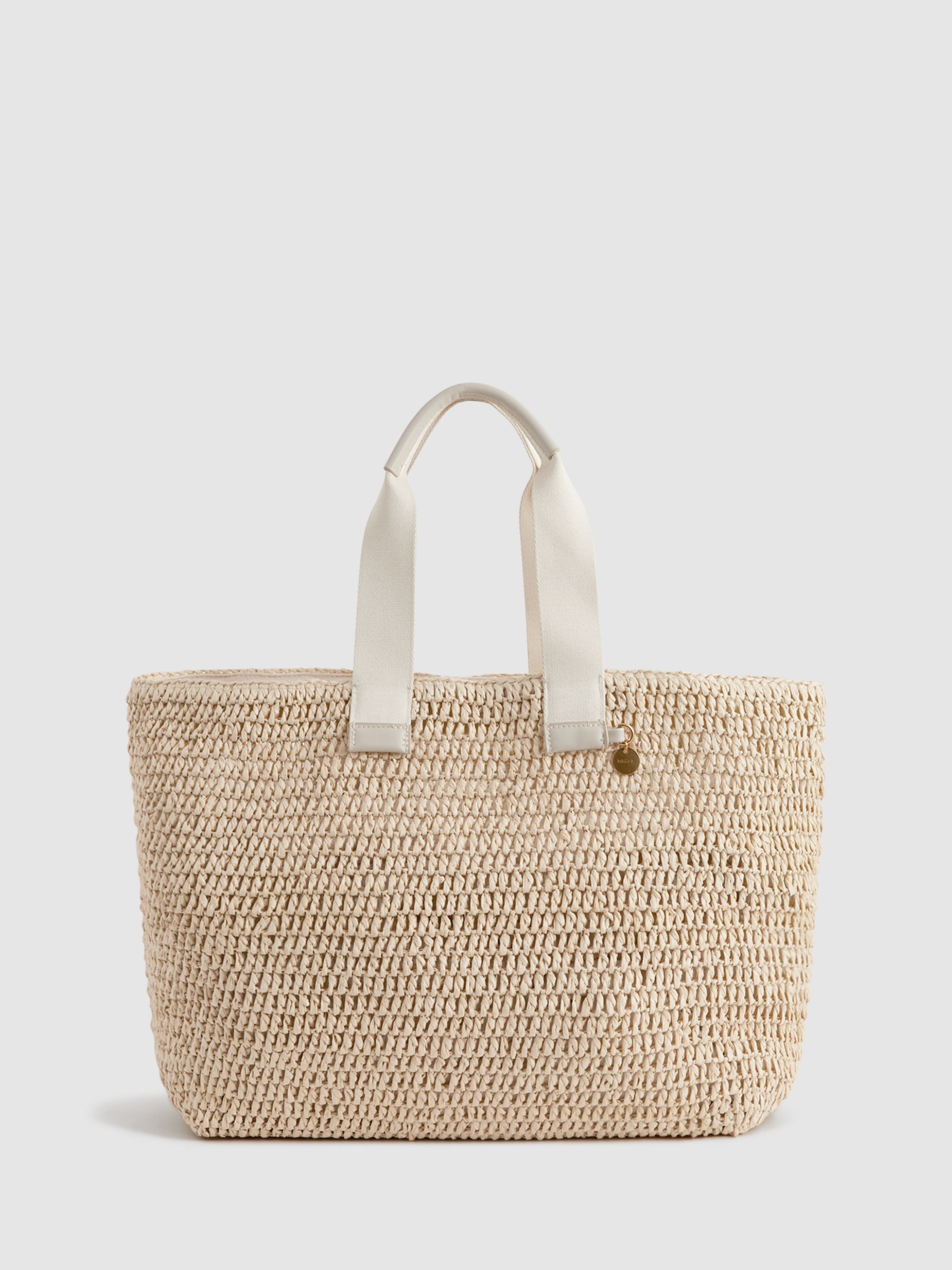 Reiss Emeryson Woven Tote Bag, Natural