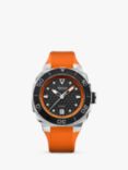 Alpina AL-525BO3VE6 Men's Seastrong Diver Extreme Automatic Rubber Strap Watch, Orange/Black