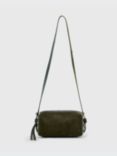 AllSaints Miro Suede Barrel Crossbody Bag, Green