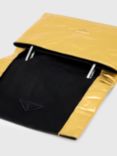 AllSaints Yua Leather Clutch Bag, Gold
